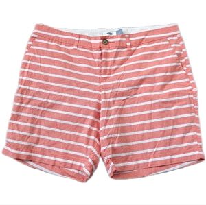 Old Navy Peach & White Striped Chino Shorts